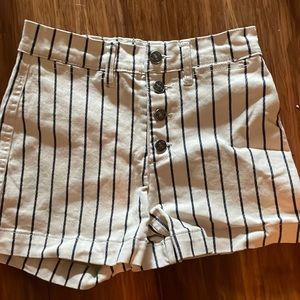 Stripped navy and white rewash brand shorts